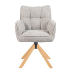 Mika-Ida 2er-Set - Drehsessel mit Federkernpolsterung und Eichenholzgestell