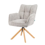 Mika-Ida 2er-Set - Drehsessel mit Federkernpolsterung und Eichenholzgestell