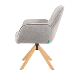 Mika-Ida 2er-Set - Drehsessel mit Federkernpolsterung und Eichenholzgestell