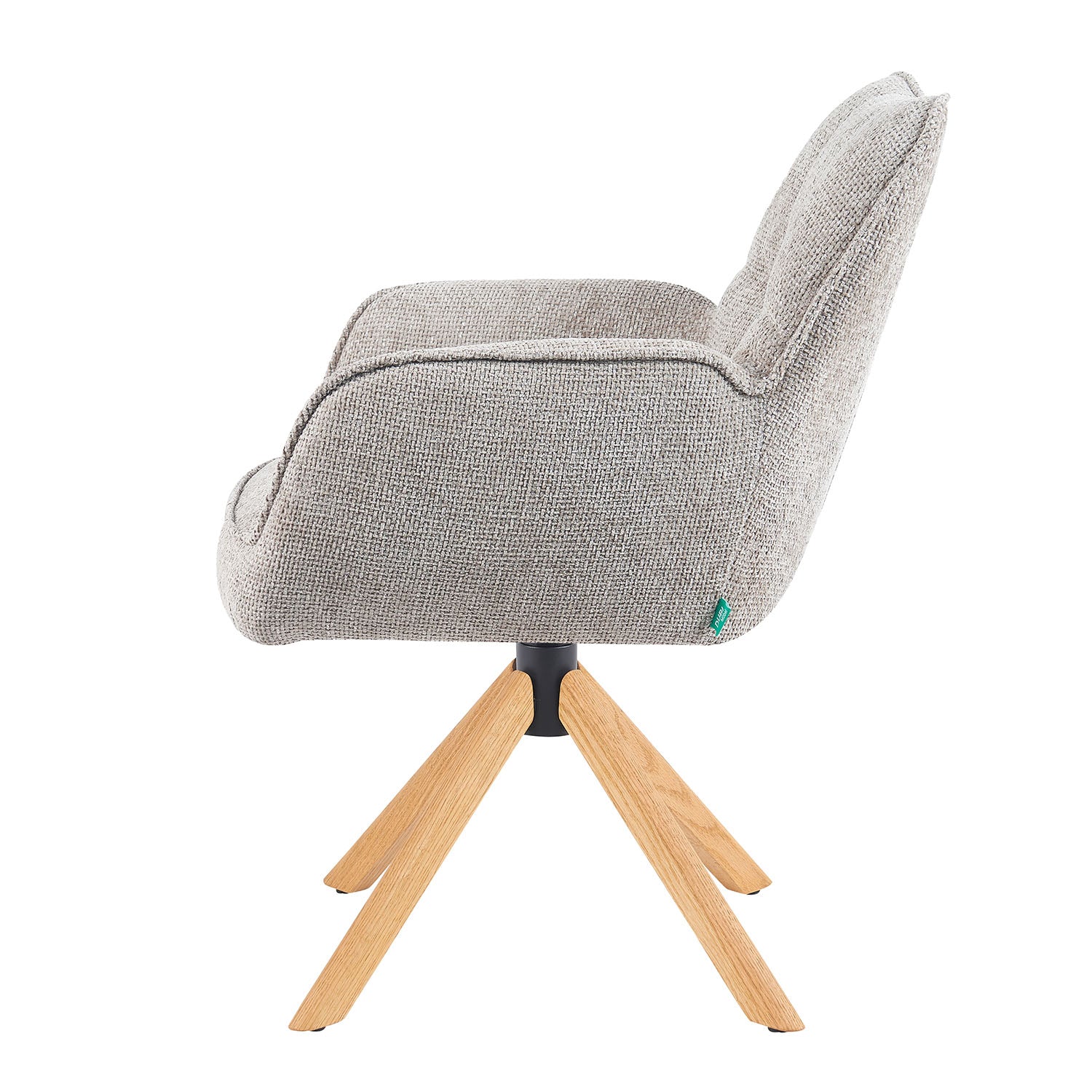 Mika-Ida 2er-Set - Drehsessel mit Federkernpolsterung und Eichenholzgestell