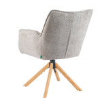 Mika-Ida 2er-Set - Drehsessel mit Federkernpolsterung und Eichenholzgestell