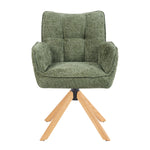 Mika-Ida 2er-Set - Drehsessel mit Federkernpolsterung und Eichenholzgestell