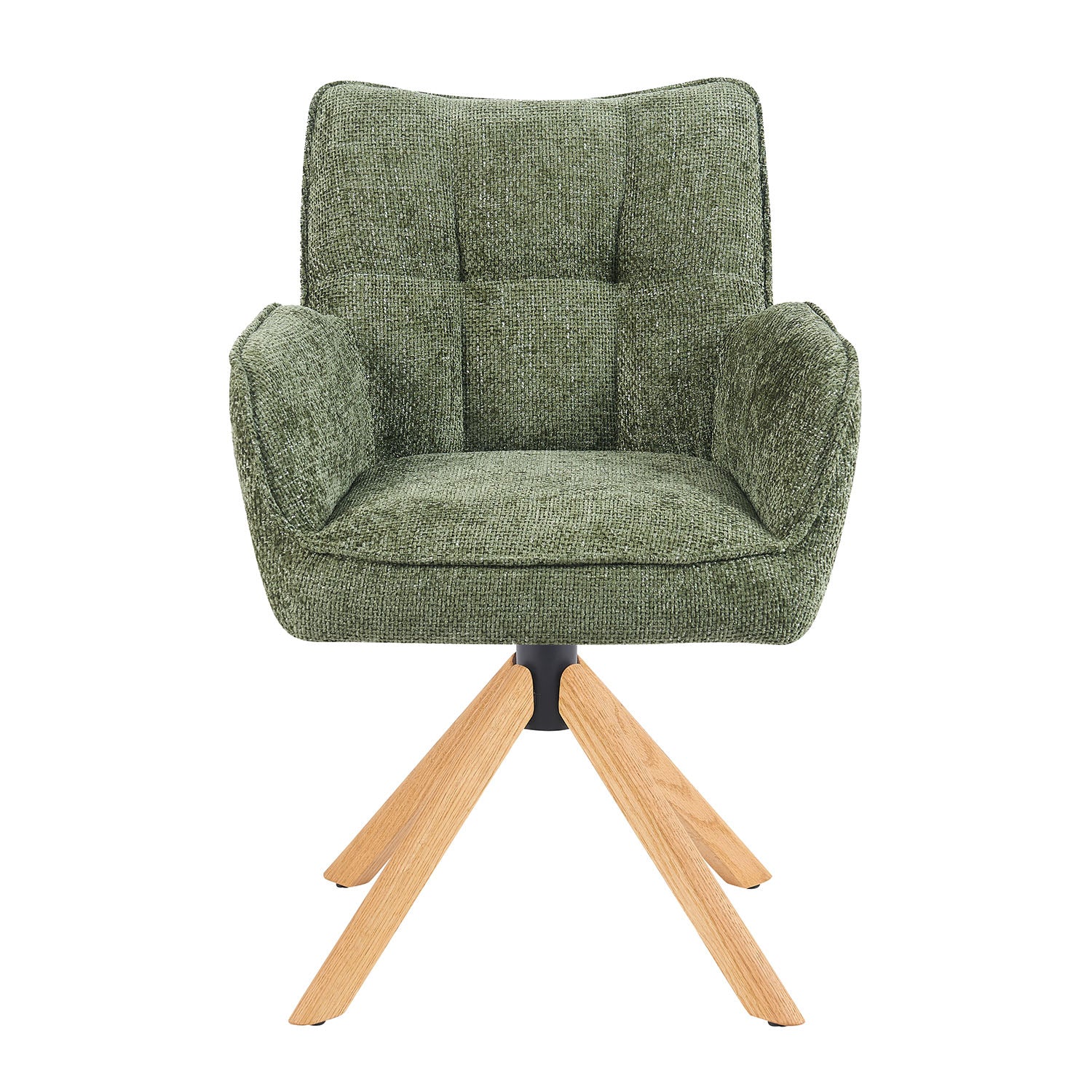 Mika-Ida 2er-Set - Drehsessel mit Federkernpolsterung und Eichenholzgestell