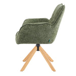 Mika-Ida 2er-Set - Drehsessel mit Federkernpolsterung und Eichenholzgestell