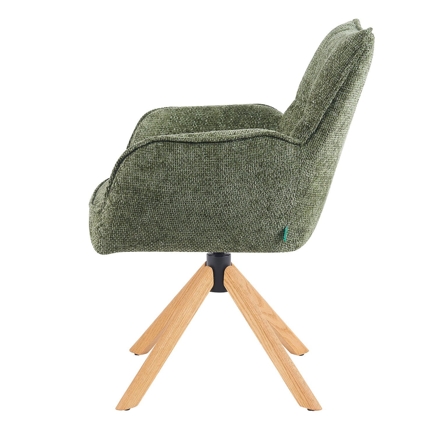 Mika-Ida 2er-Set - Drehsessel mit Federkernpolsterung und Eichenholzgestell