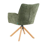 Mika-Ida 2er-Set - Drehsessel mit Federkernpolsterung und Eichenholzgestell