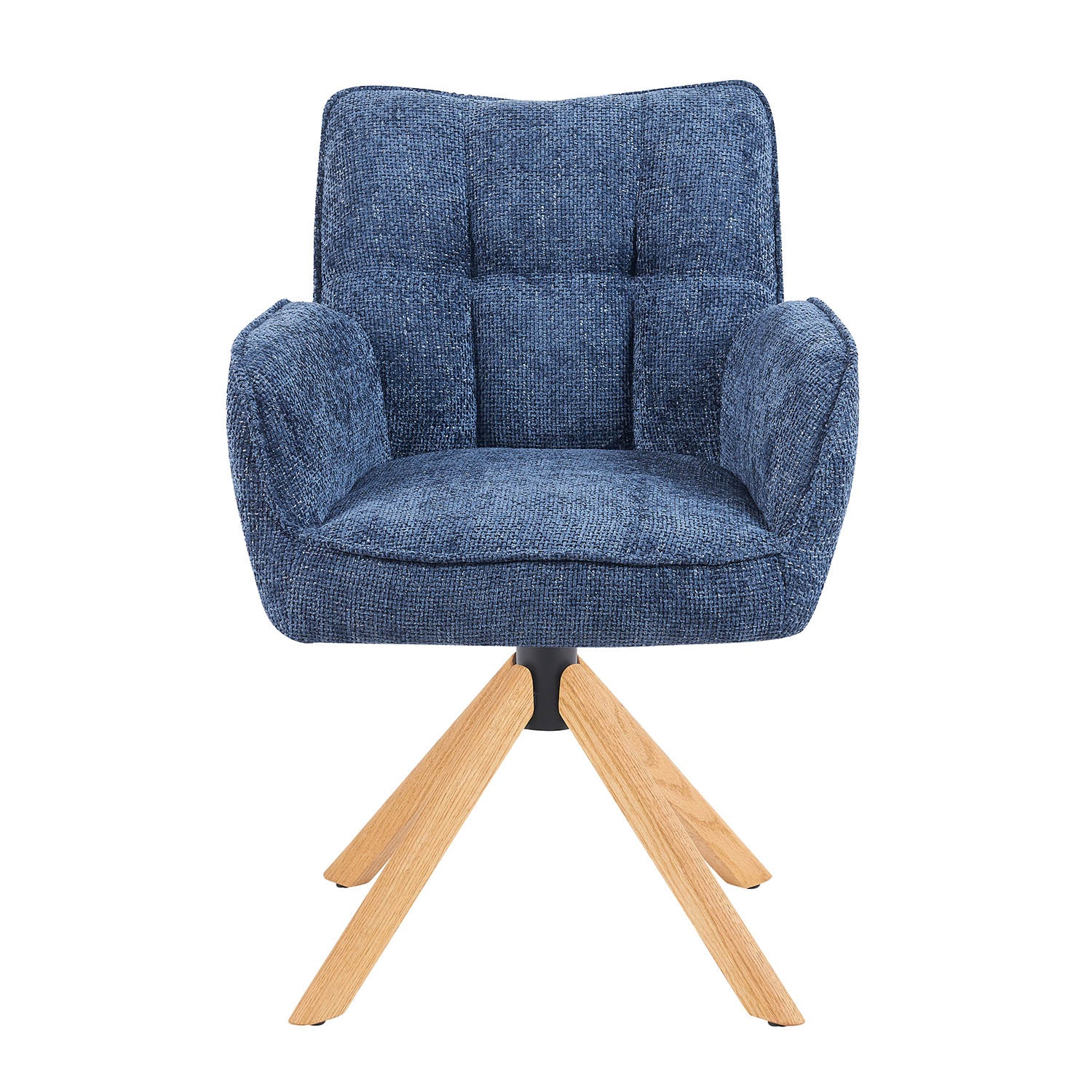 Mika-Ida 2er-Set - Drehsessel mit Federkernpolsterung und Eichenholzgestell