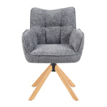 Mika-Ida 2er-Set - Drehsessel mit Federkernpolsterung und Eichenholzgestell