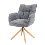 Mika-Ida 2er-Set - Drehsessel mit Federkernpolsterung und Eichenholzgestell