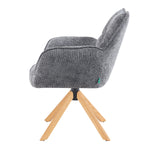 Mika-Ida 2er-Set - Drehsessel mit Federkernpolsterung und Eichenholzgestell