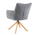 Mika-Ida 2er-Set - Drehsessel mit Federkernpolsterung und Eichenholzgestell