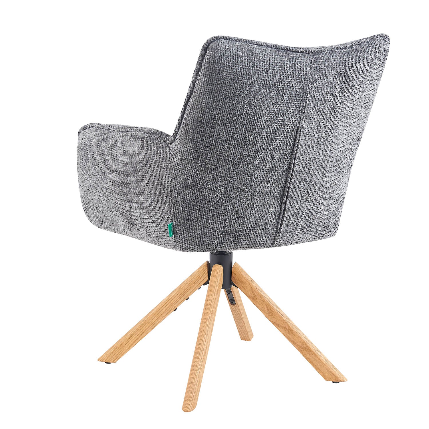 Mika-Ida 2er-Set - Drehsessel mit Federkernpolsterung und Eichenholzgestell