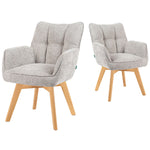 Mika-Theo 2er-Set - Drehsessel mit Federkernpolsterung und Massivholz Gestell