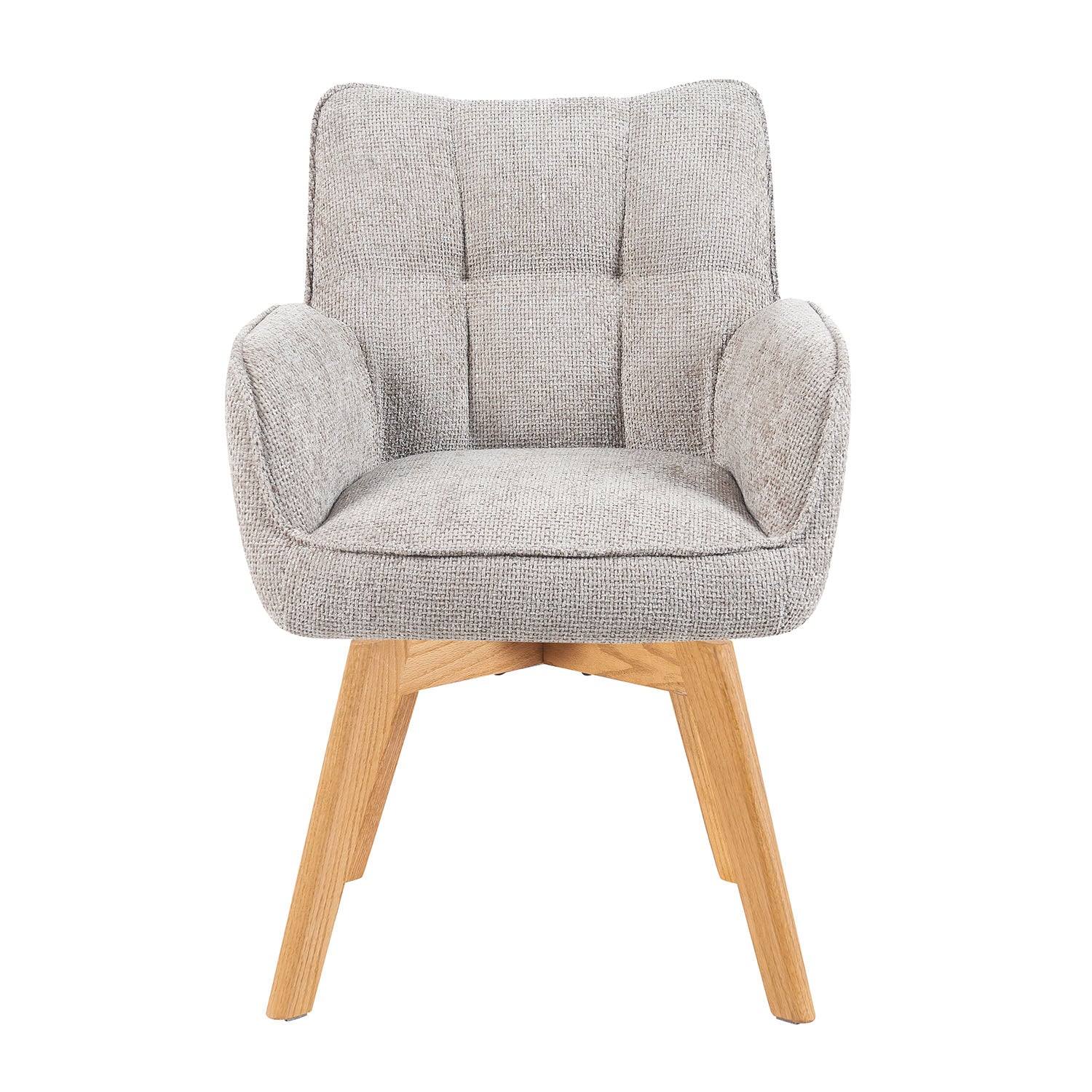 Mika-Theo 2er-Set - Drehsessel mit Federkernpolsterung und Massivholz Gestell