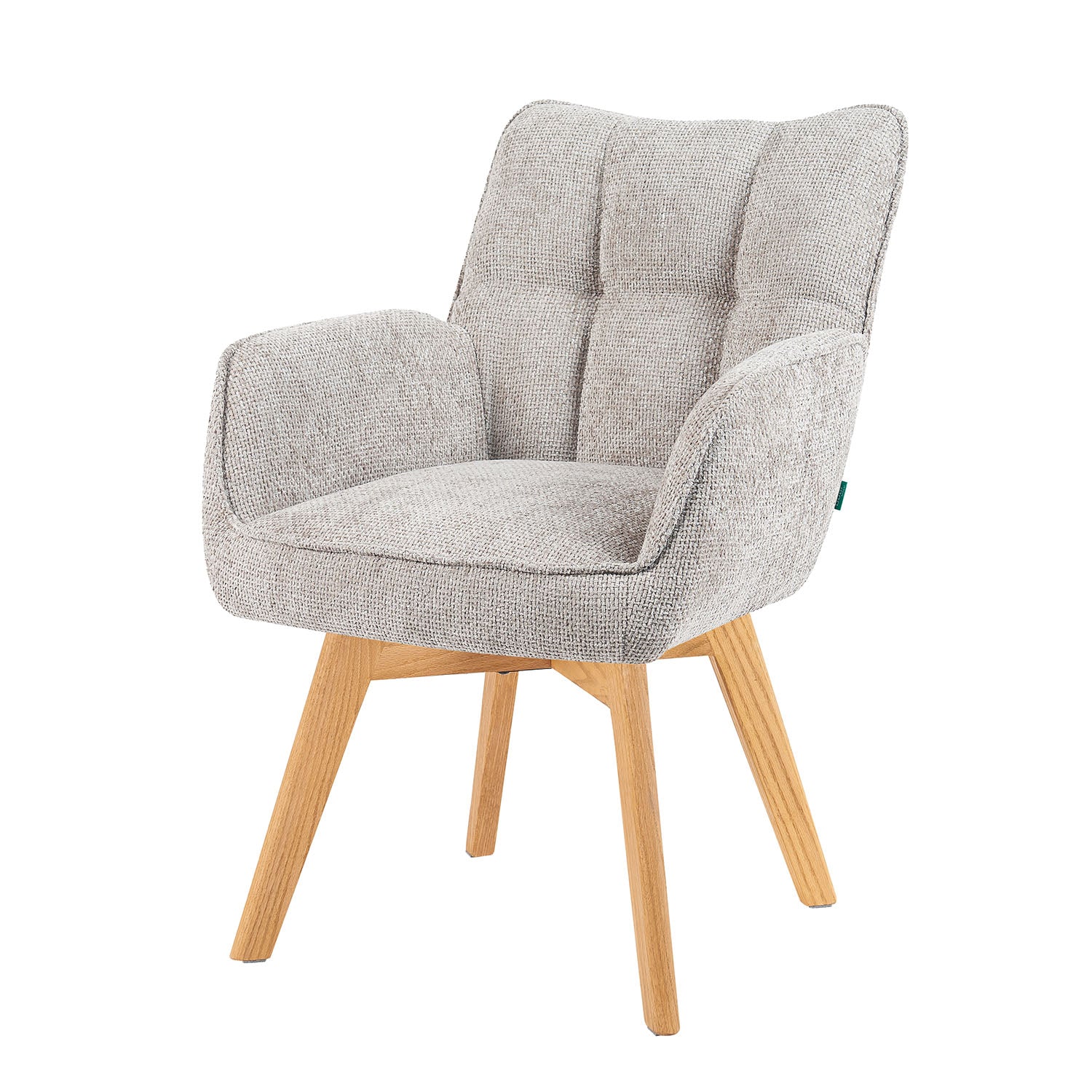 Mika-Theo 2er-Set - Drehsessel mit Federkernpolsterung und Massivholz Gestell