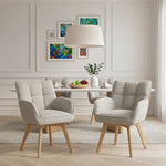 Mika-Theo 2er-Set - Drehsessel mit Federkernpolsterung und Massivholz Gestell