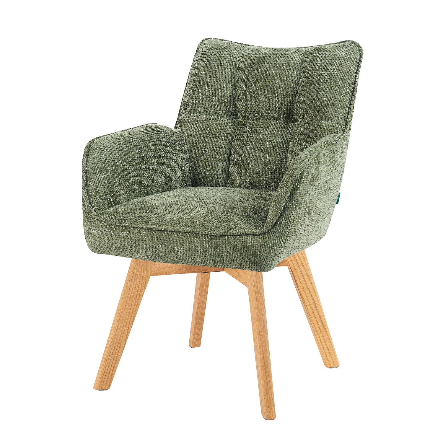 Mika-Theo 2er-Set - Drehsessel mit Federkernpolsterung und Massivholz Gestell