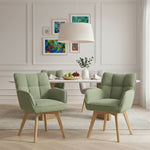 Mika-Theo 2er-Set - Drehsessel mit Federkernpolsterung und Massivholz Gestell