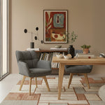 Mika-Theo 2er-Set - Drehsessel mit Federkernpolsterung und Massivholz Gestell