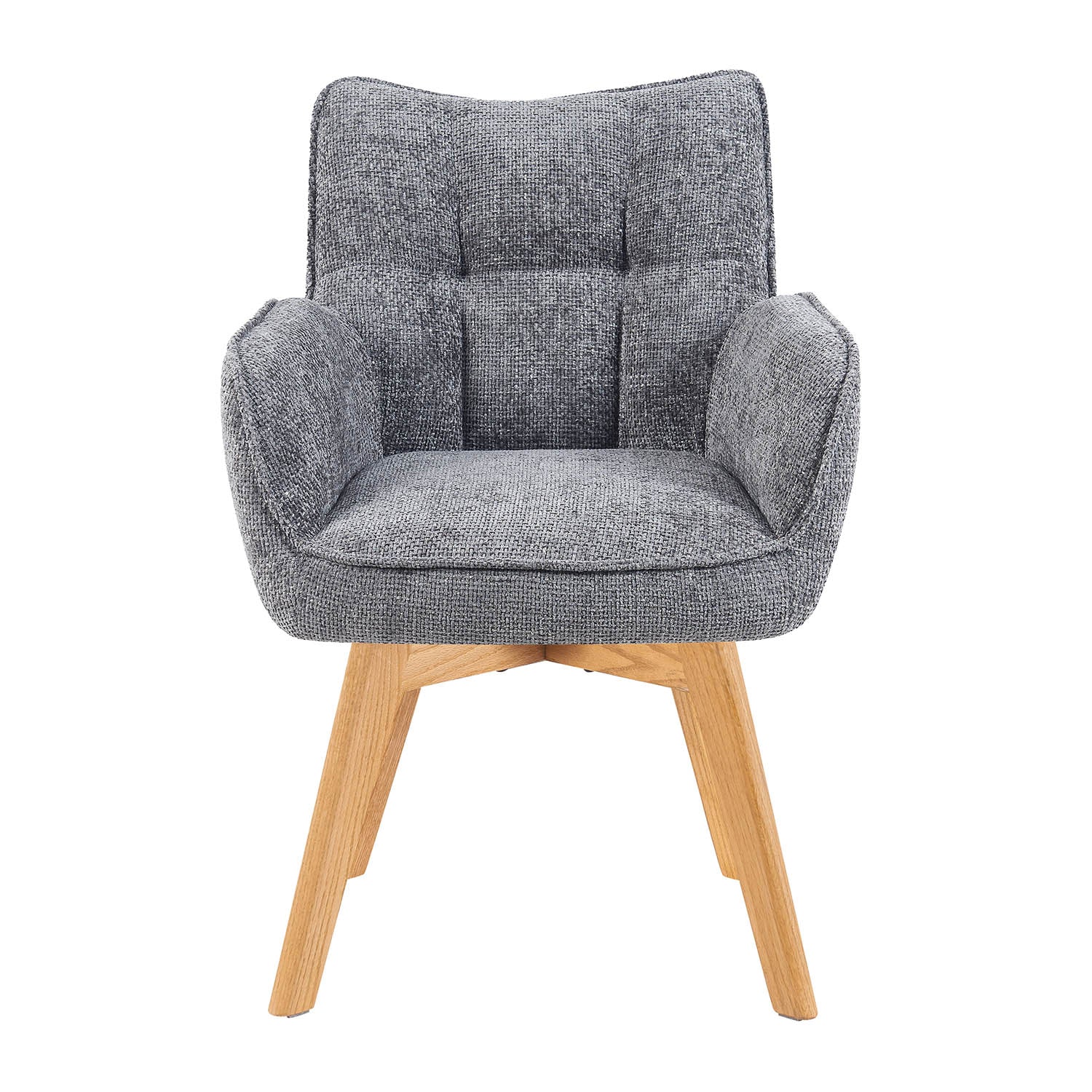 Mika-Theo 2er-Set - Drehsessel mit Federkernpolsterung und Massivholz Gestell