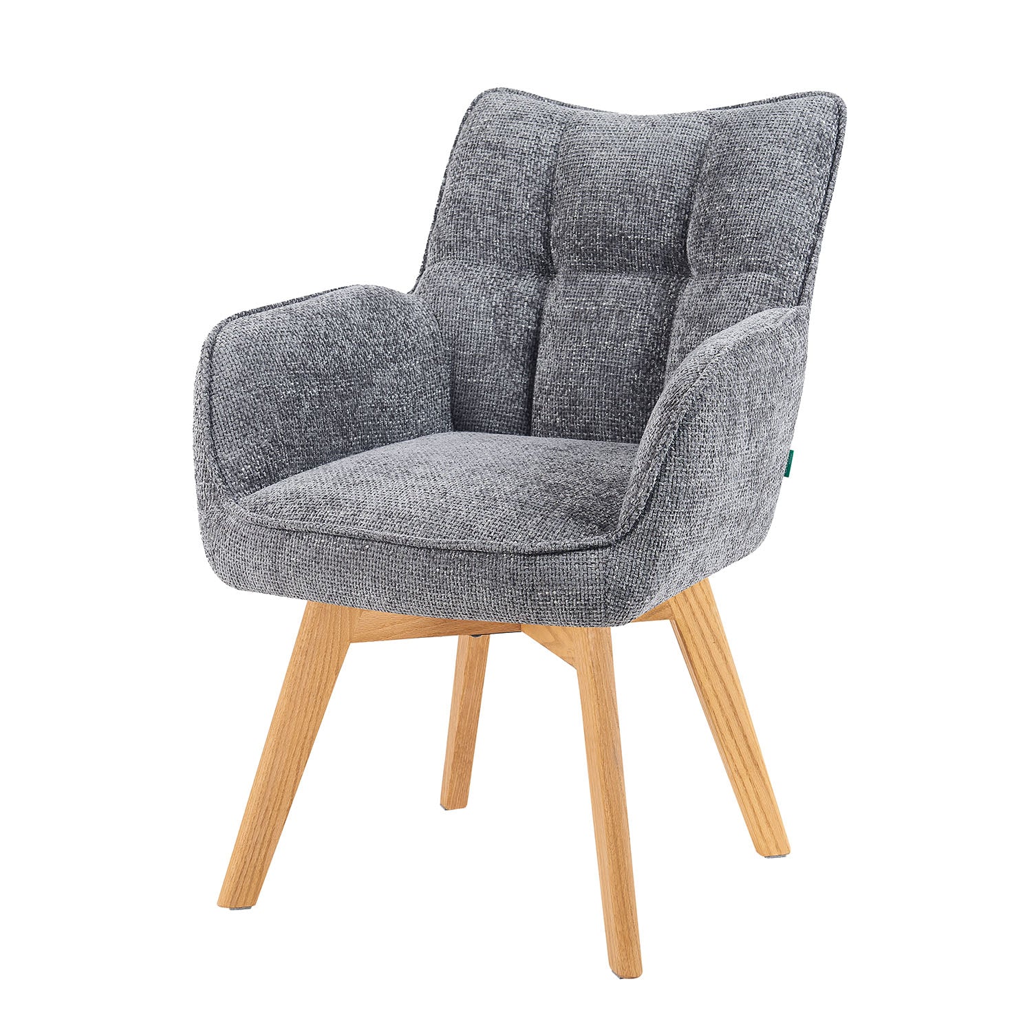 Mika-Theo 2er-Set - Drehsessel mit Federkernpolsterung und Massivholz Gestell