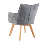 Mika-Theo 2er-Set - Drehsessel mit Federkernpolsterung und Massivholz Gestell