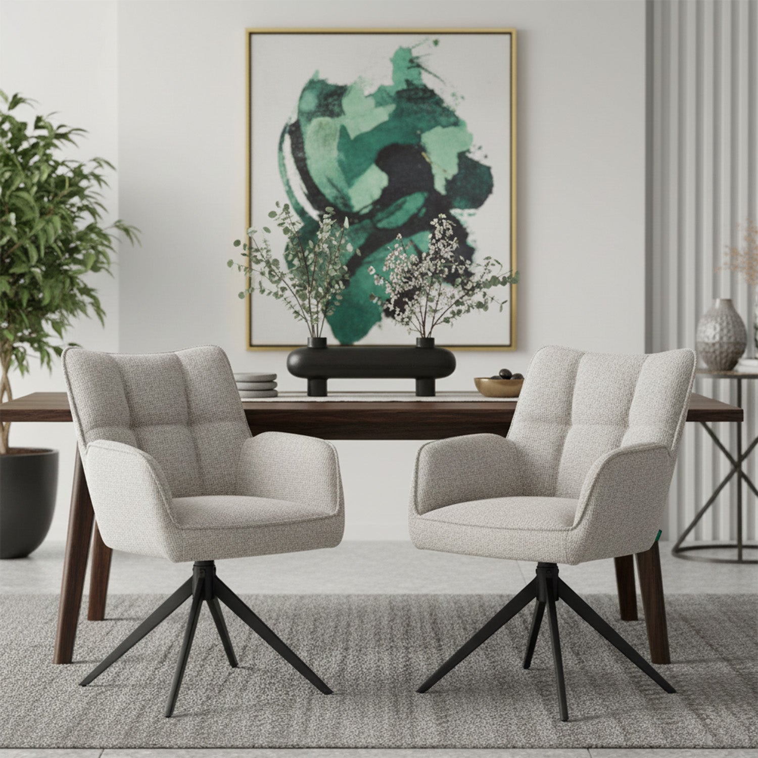 Mika-Enya - Esszimmerstuhl 2er Set in Retro Optik