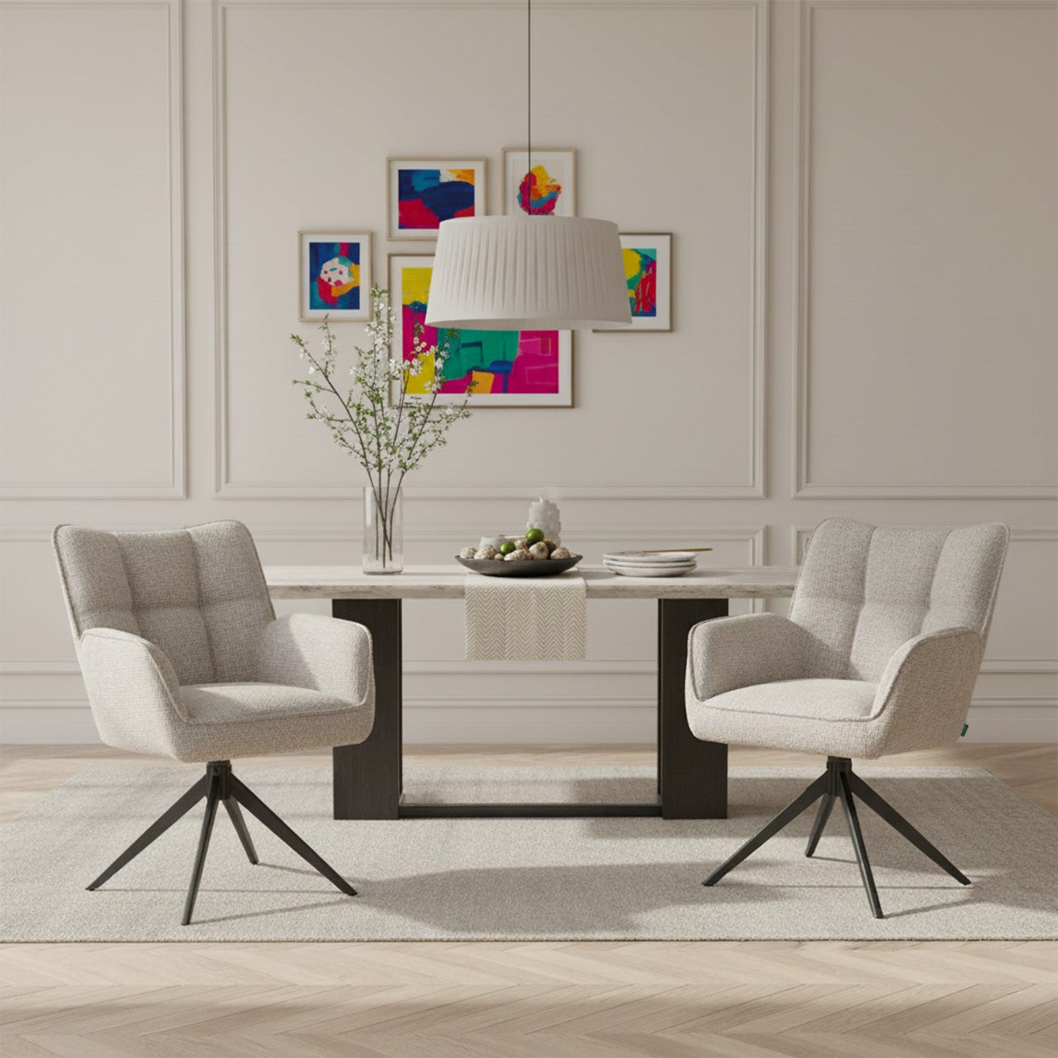 Mika-Enya - Esszimmerstuhl 2er Set in Retro Optik