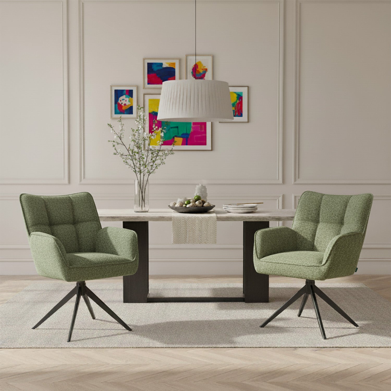 Mika-Enya - Esszimmerstuhl 2er Set in Retro Optik