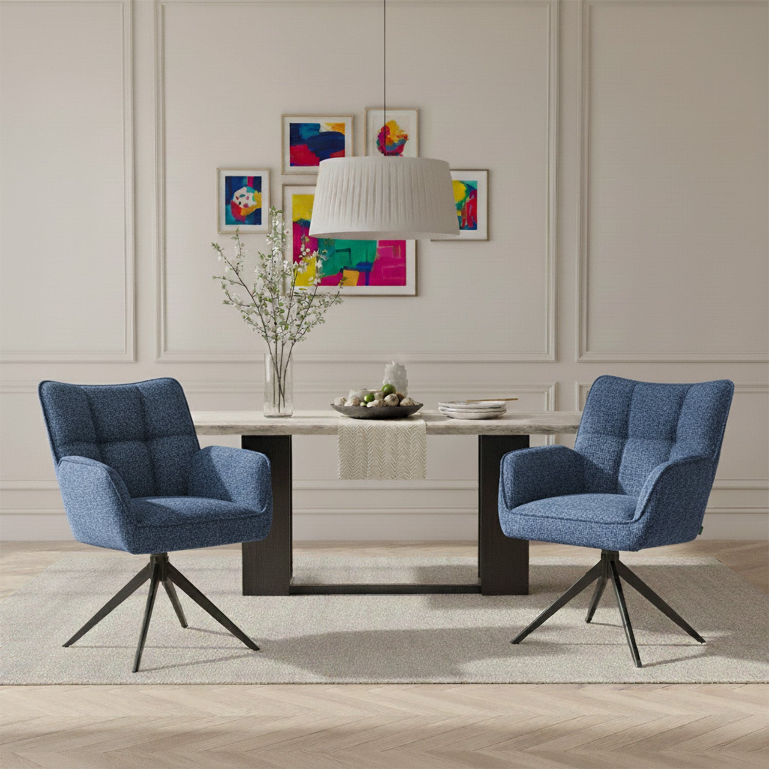 Mika-Enya - Esszimmerstuhl 2er Set in Retro Optik