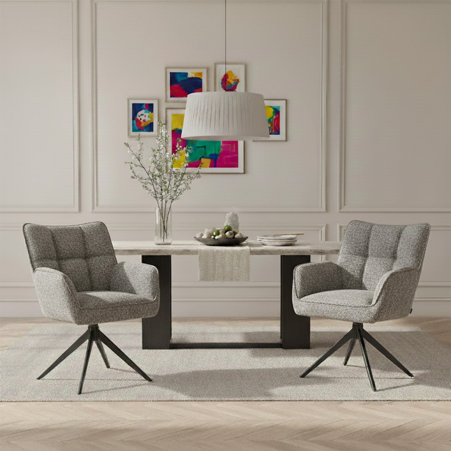 Mika-Enya - Esszimmerstuhl 2er Set in Retro Optik