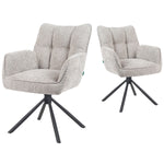 Mika-Daan 2er-Set - Drehsessel mit Federkernpolsterung und Metallgestell