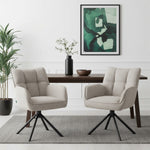 Mika-Daan 2er-Set - Drehsessel mit Federkernpolsterung und Metallgestell