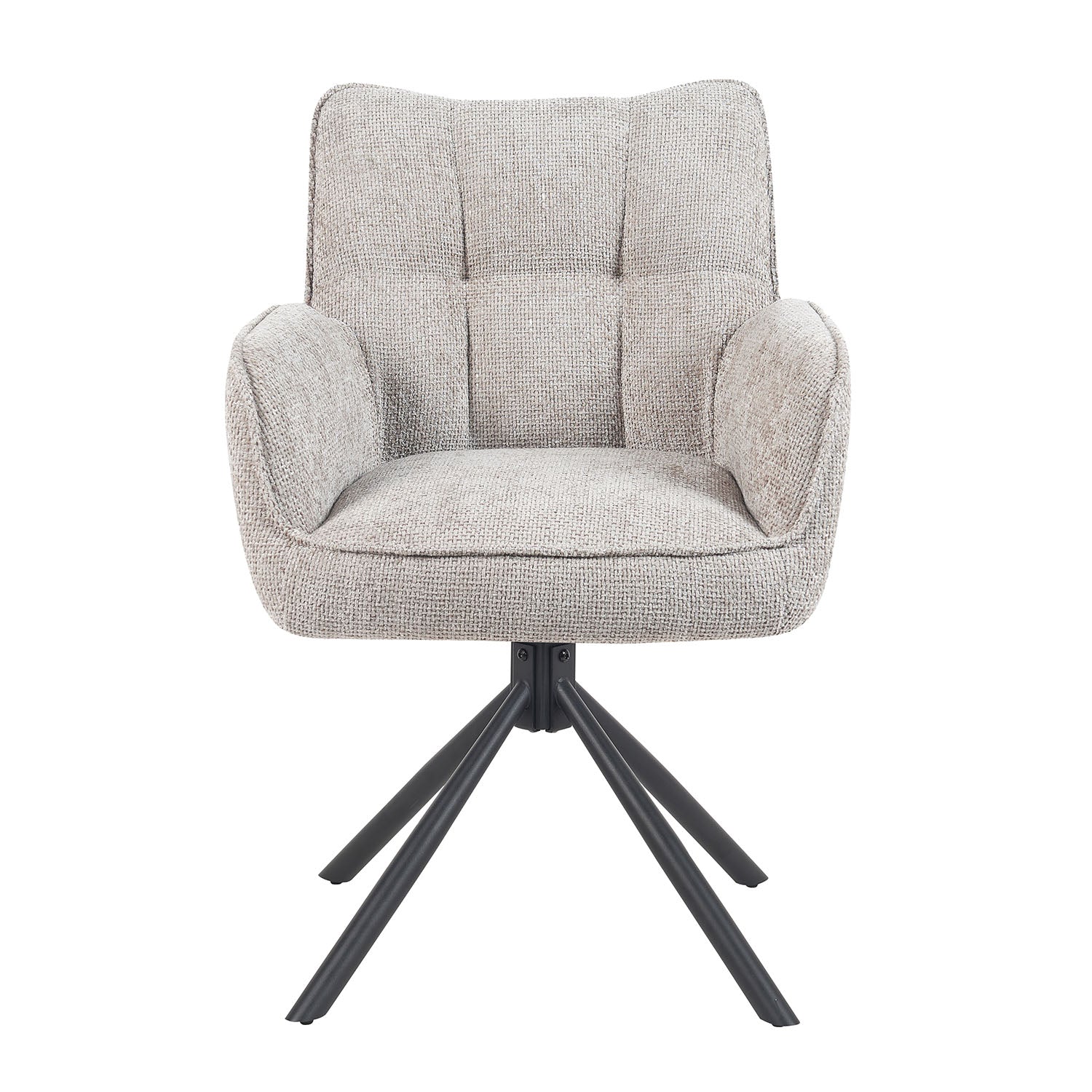 Mika-Daan 2er-Set - Drehsessel mit Federkernpolsterung und Metallgestell