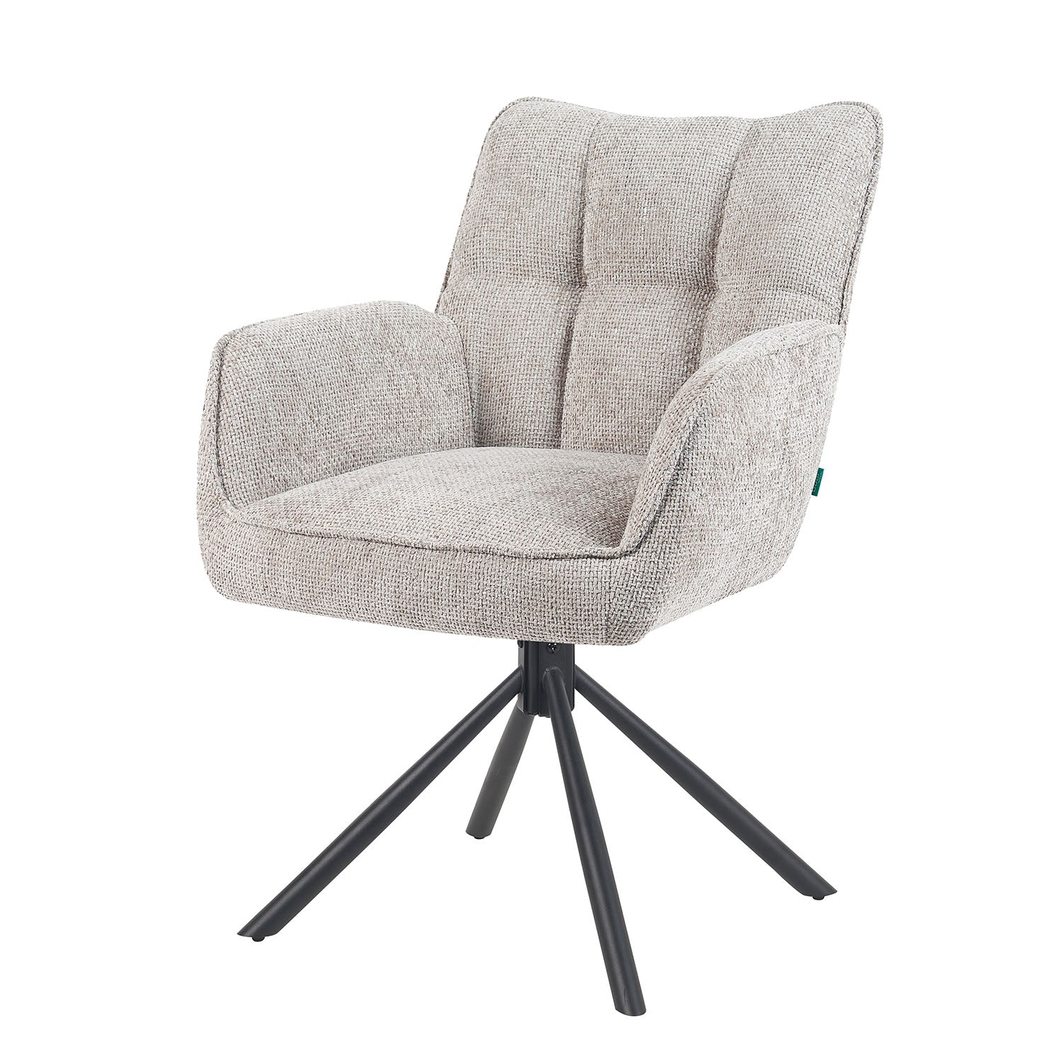 Mika-Daan 2er-Set - Drehsessel mit Federkernpolsterung und Metallgestell