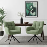 Mika-Daan 2er-Set - Drehsessel mit Federkernpolsterung und Metallgestell