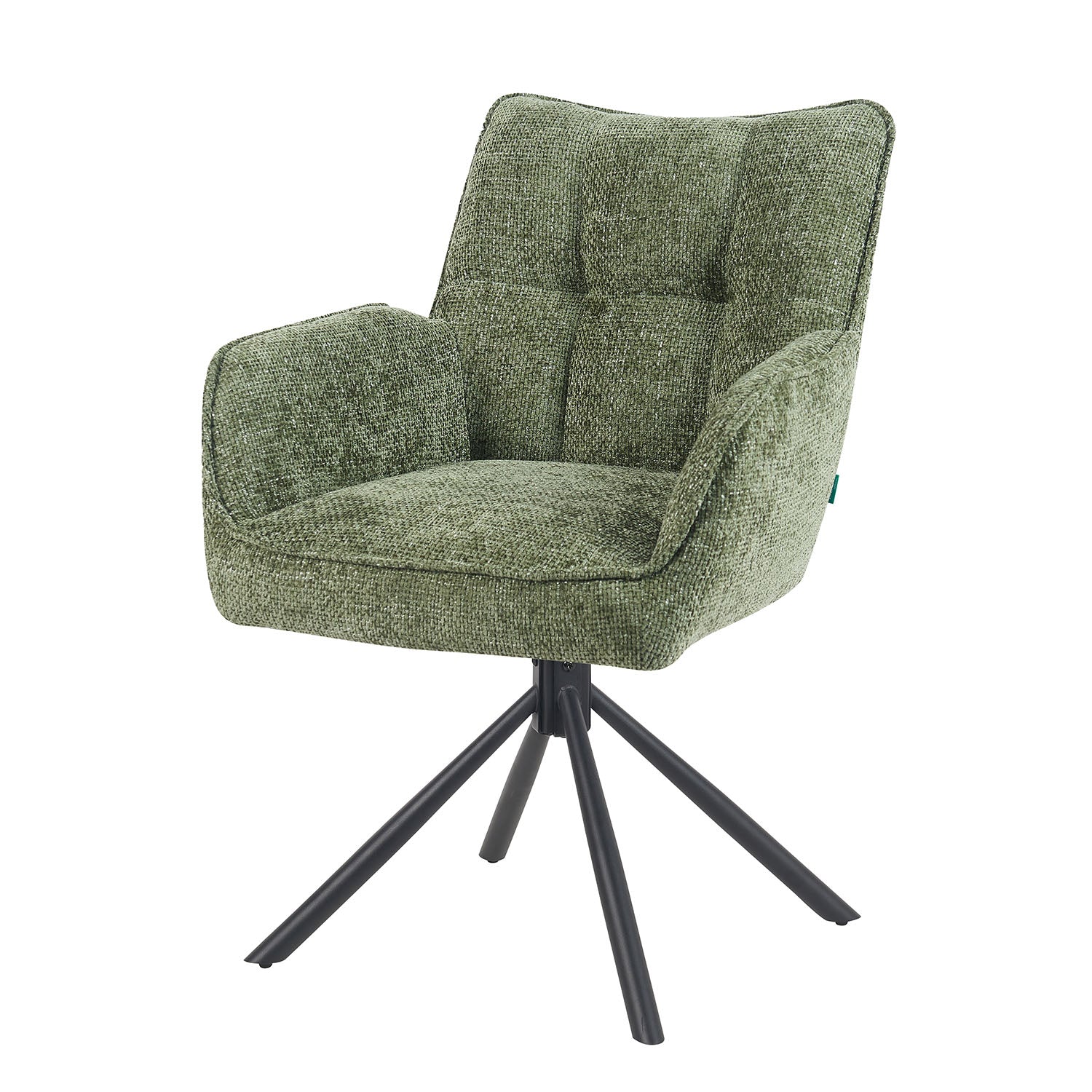 Mika-Daan 2er-Set - Drehsessel mit Federkernpolsterung und Metallgestell