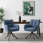 Mika-Daan 2er-Set - Drehsessel mit Federkernpolsterung und Metallgestell