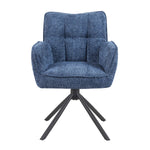 Mika-Daan 2er-Set - Drehsessel mit Federkernpolsterung und Metallgestell