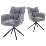 Mika-Daan 2er-Set - Drehsessel mit Federkernpolsterung und Metallgestell