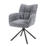 Mika-Daan 2er-Set - Drehsessel mit Federkernpolsterung und Metallgestell