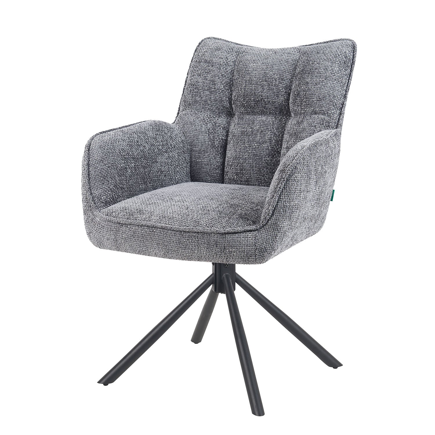 Mika-Daan 2er-Set - Drehsessel mit Federkernpolsterung und Metallgestell