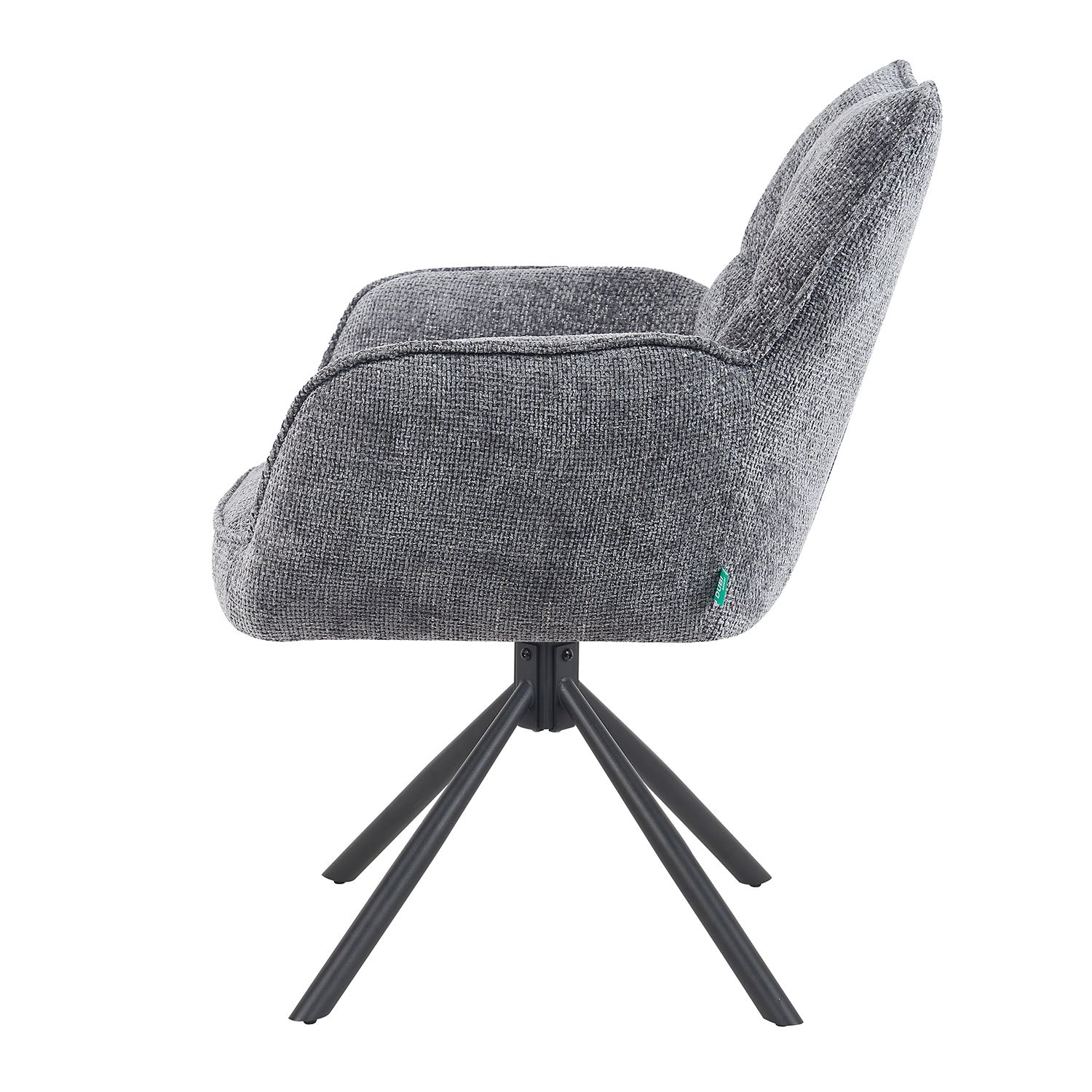 Mika-Daan 2er-Set - Drehsessel mit Federkernpolsterung und Metallgestell