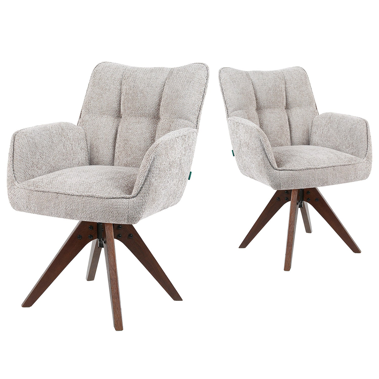 Esszimmerstuhl Mika-Theo 2er-Set | 360° drehbar Eiche geölt Natur