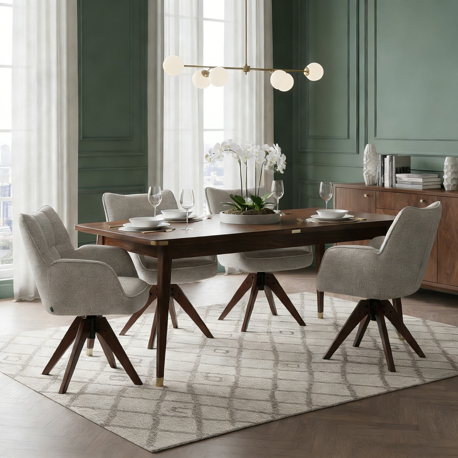 Esszimmerstuhl Mika-Theo 2er-Set | 360° drehbar Eiche geölt Natur