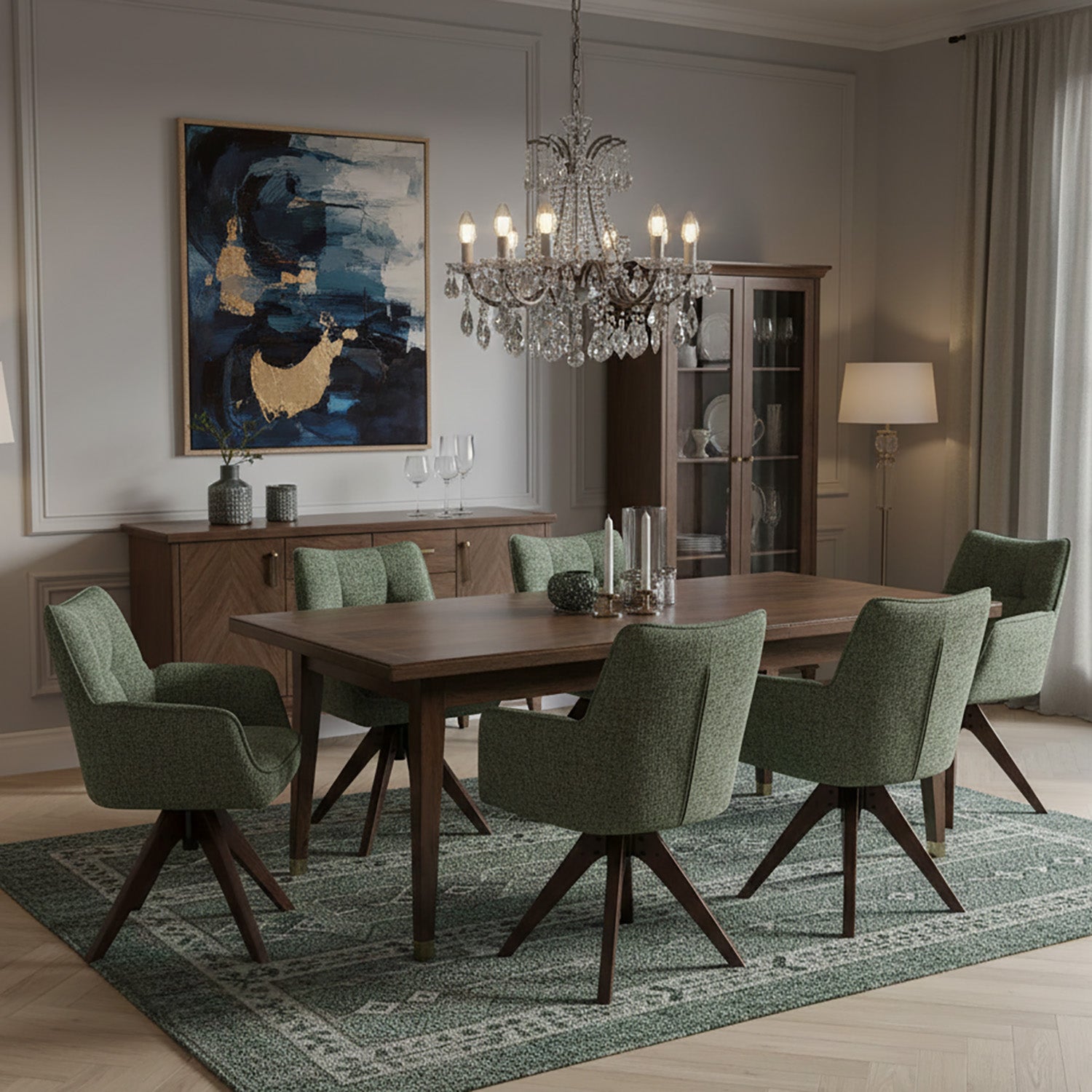 Esszimmerstuhl Mika-Theo 2er-Set | 360° drehbar Eiche geölt Natur