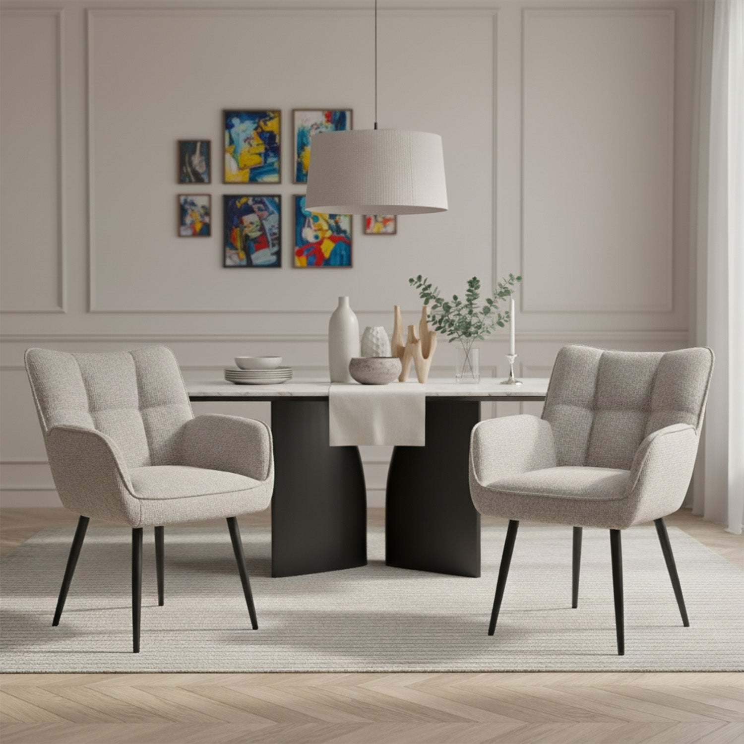 Mika-Enya - Esszimmerstuhl 2er Set in Retro Optik