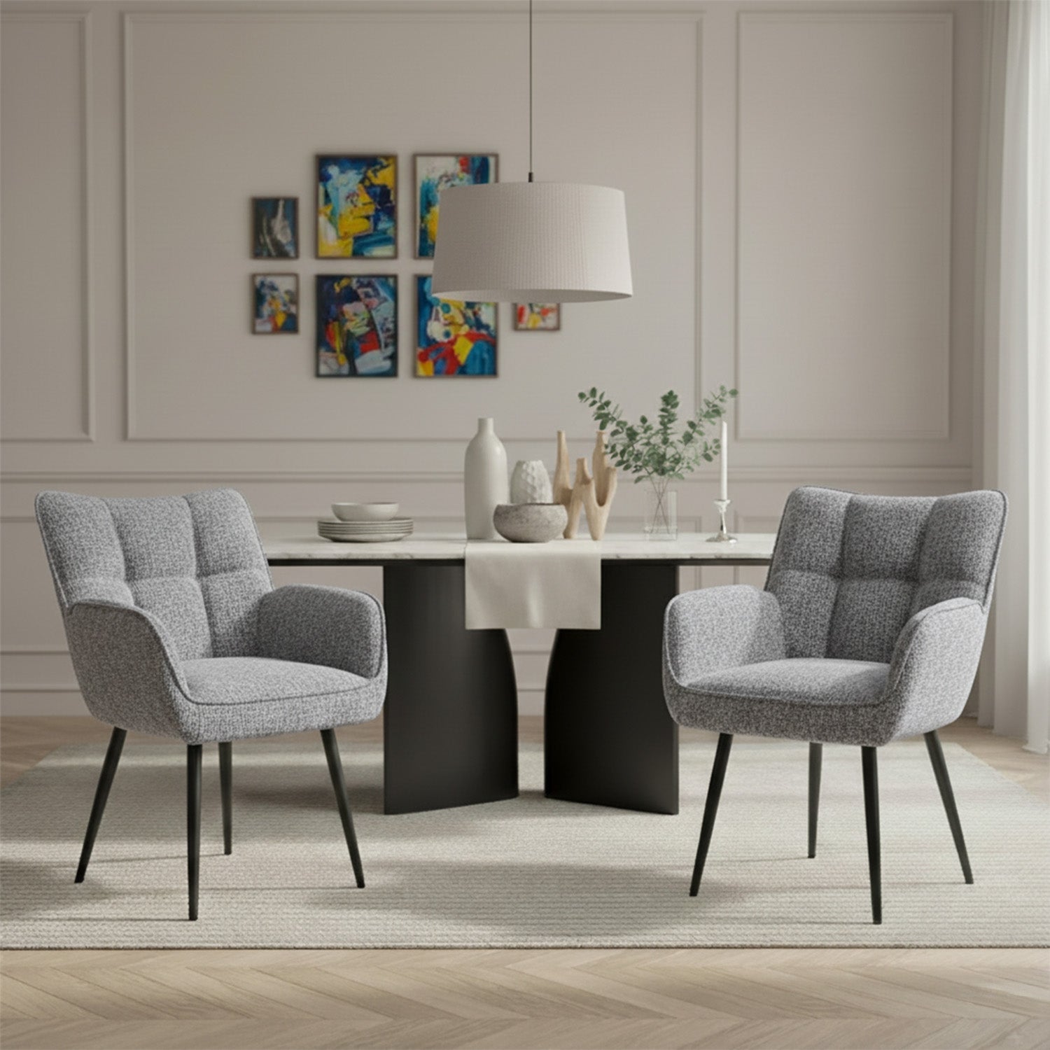 Mika-Enya - Esszimmerstuhl 2er Set in Retro Optik