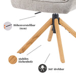 Esszimmerstuhl Mika-Ida 2er-Set - 360° drehbar mit Rückstellfunktion - Eiche Natur