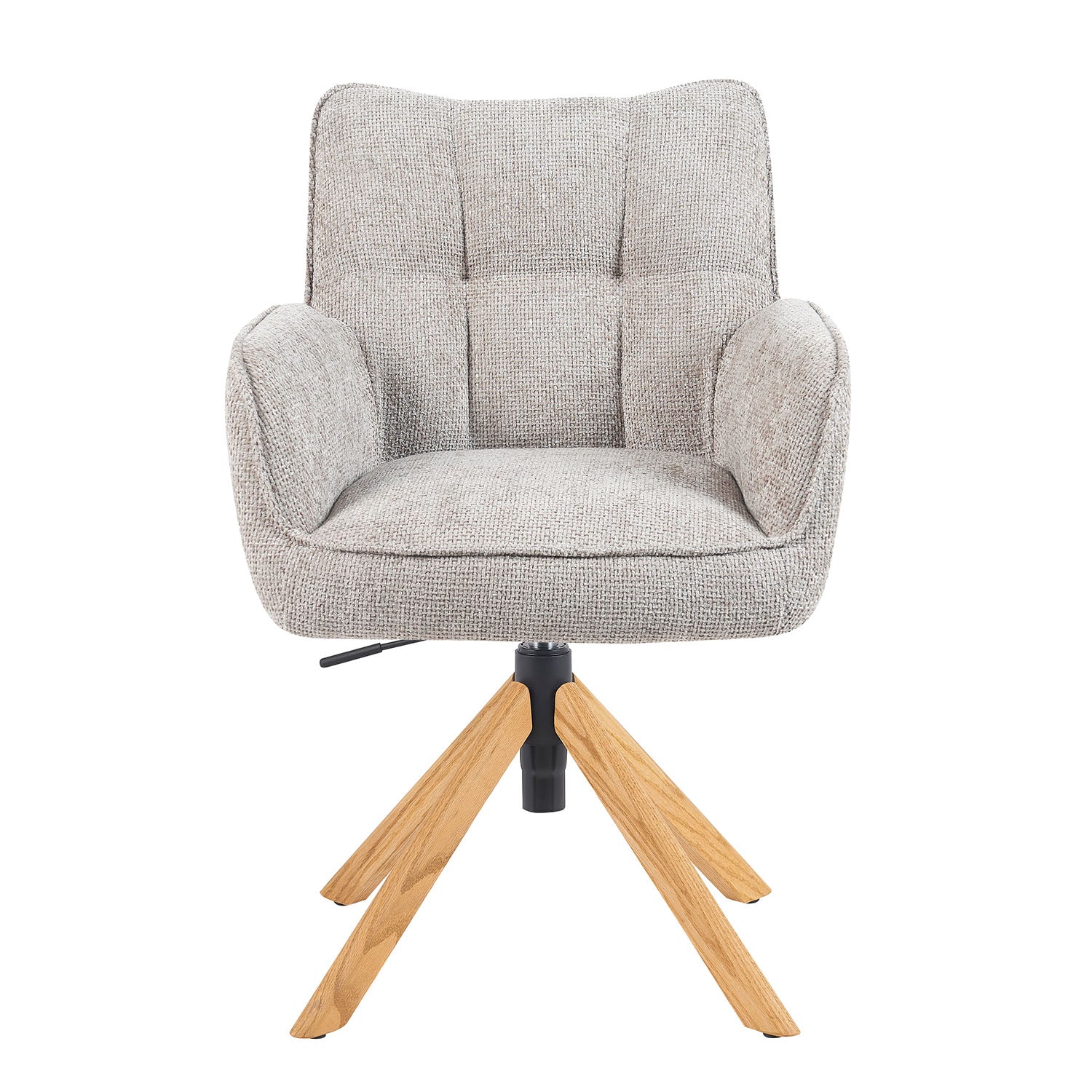 Mika-Ida 2er-Set - Drehsessel mit Federkernpolsterung und Eichenholzgestell